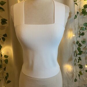 A.L.C. Ivory Structured Knit Tank Top Size M Minimalist Designer